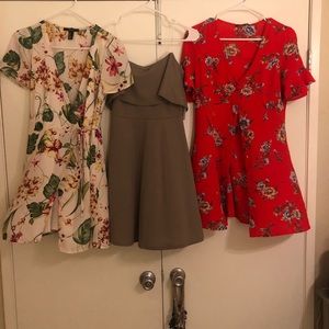 Dresses in a set of three or individually.